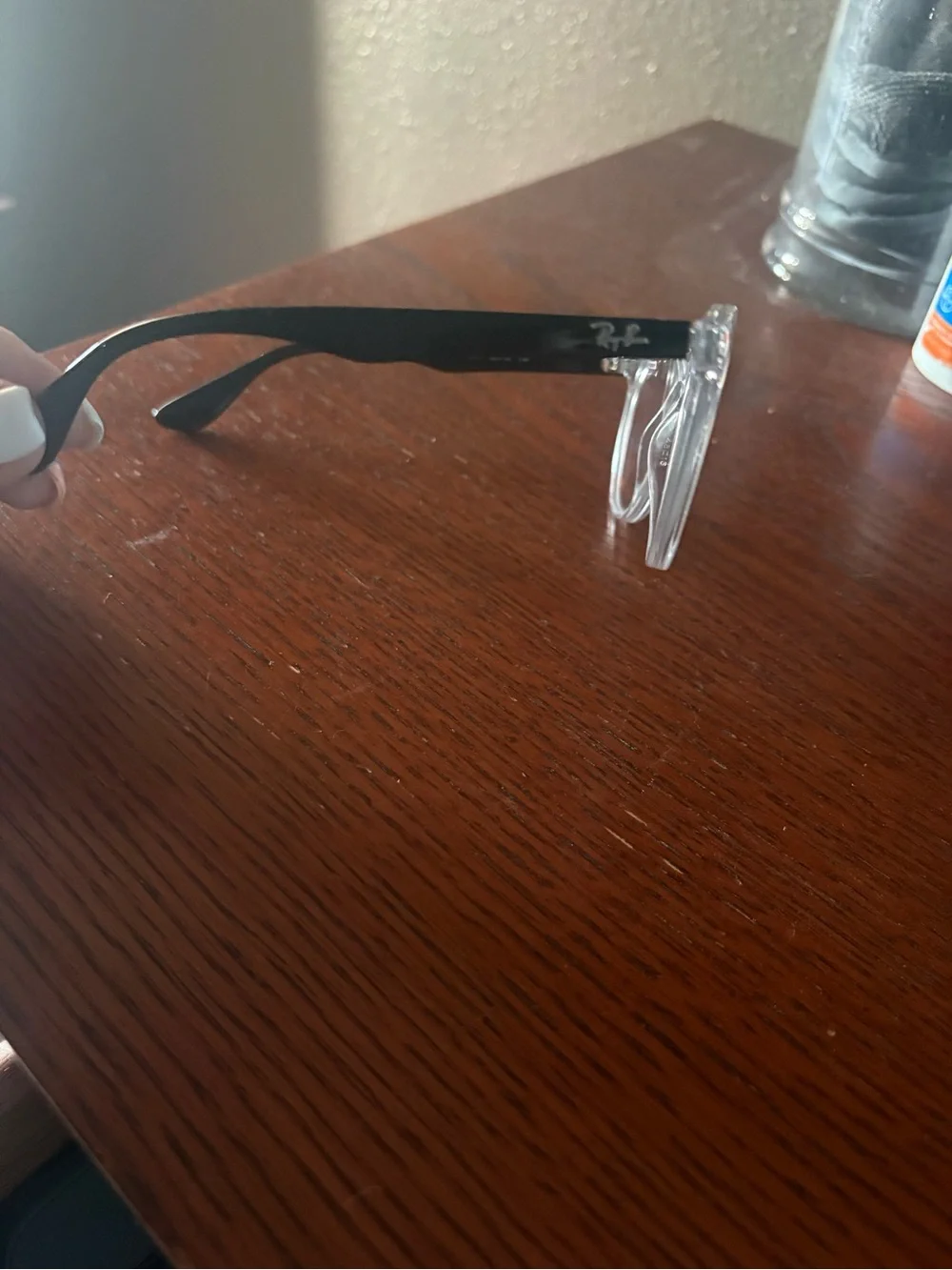 Ray-Ban Clear Round Kids eyeglasses with Black Temples. Lenses not included